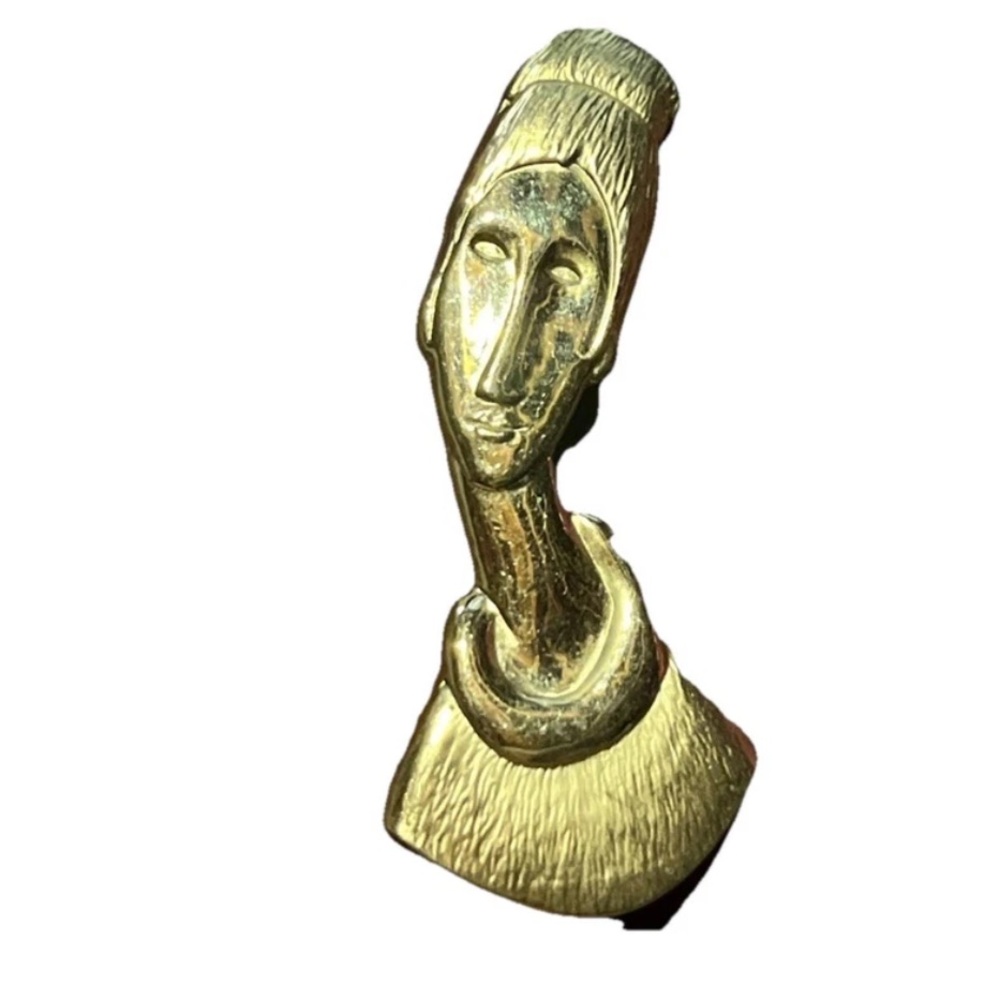 Abstract Gold Tone Brooch